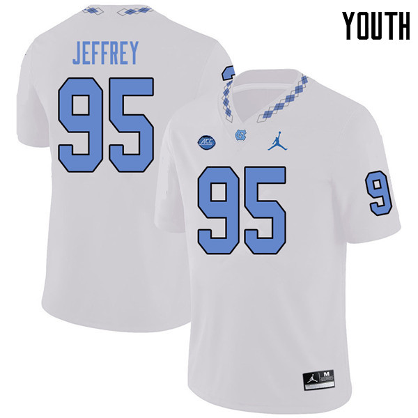 Jordan Brand Youth #95 Tolson Jeffrey North Carolina Tar Heels College Football Jerseys Sale-White